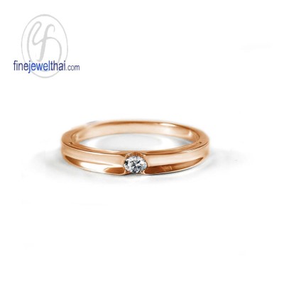 แหวนพิงค์โกลด์ แหวนคู่ แหวนเพชร แหวนแต่งงาน แหวนหมั้น-R1241DPG